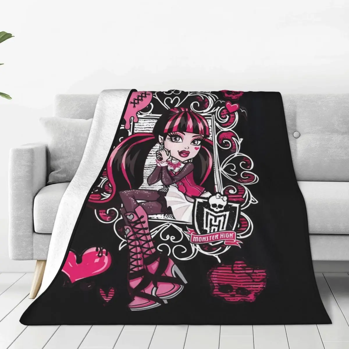 Мягкое одеяло для пикника Monster крутое фланелевое покрывало спальни графический