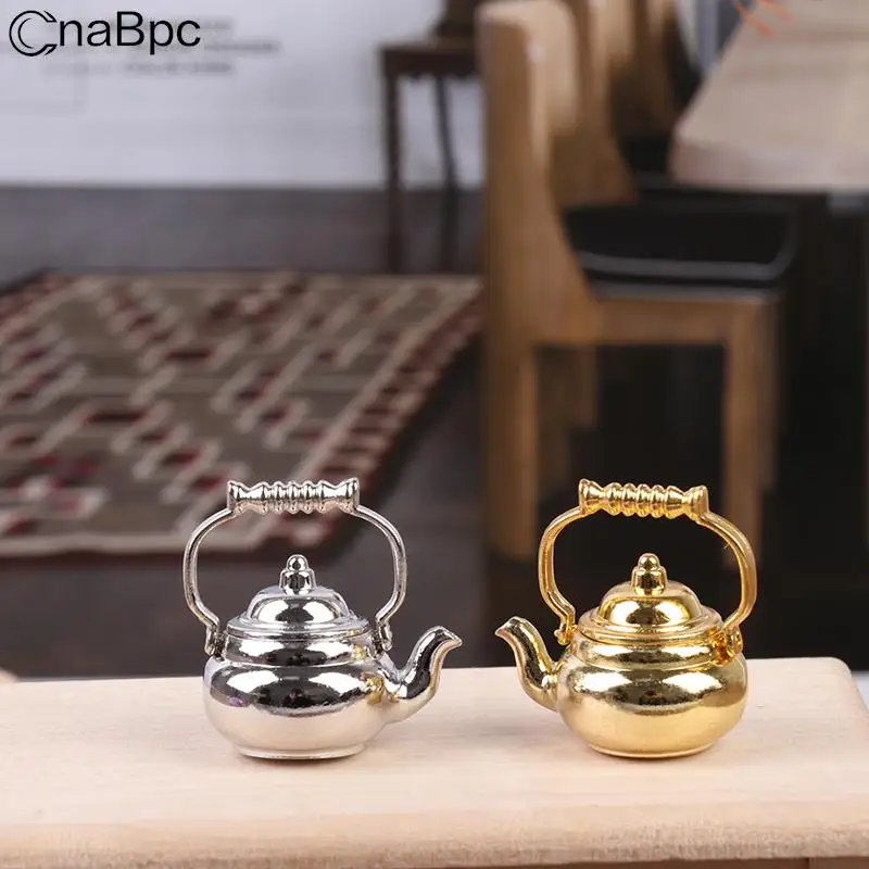 

1/12 Dollhouse Miniature Kettle Simulation Furniture Tea Pot Kitchen Model Furniture Toys Doll House Decoration
