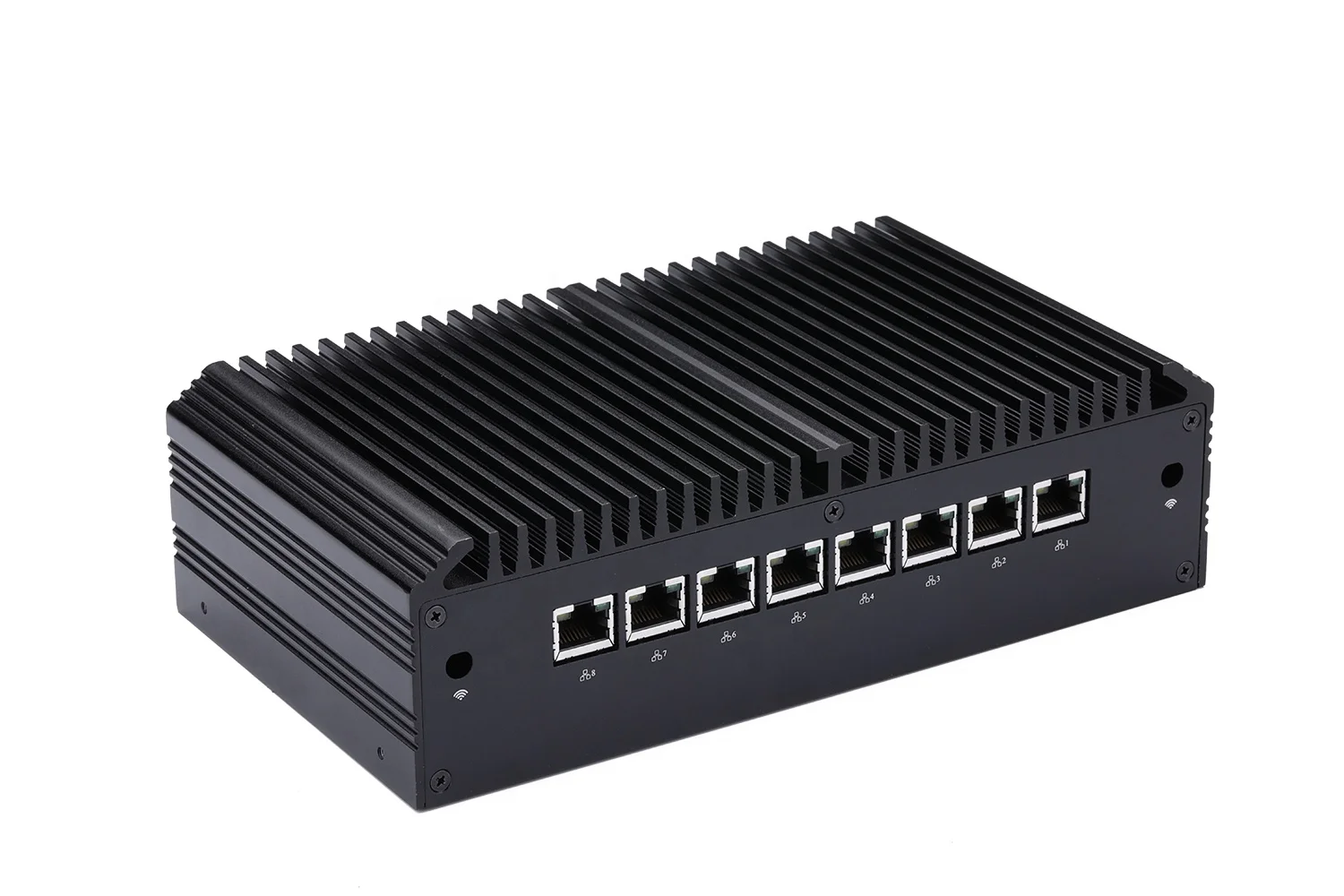 

Qotom-Q355GE 8 Ethernet lan fanless mini pc barebone with dual core Core i5-5200u Mini Computer