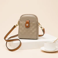fashion trend plaid sling designer handbags for women genuine leather soft casual vintage shoulder bags cute girl messenger bag