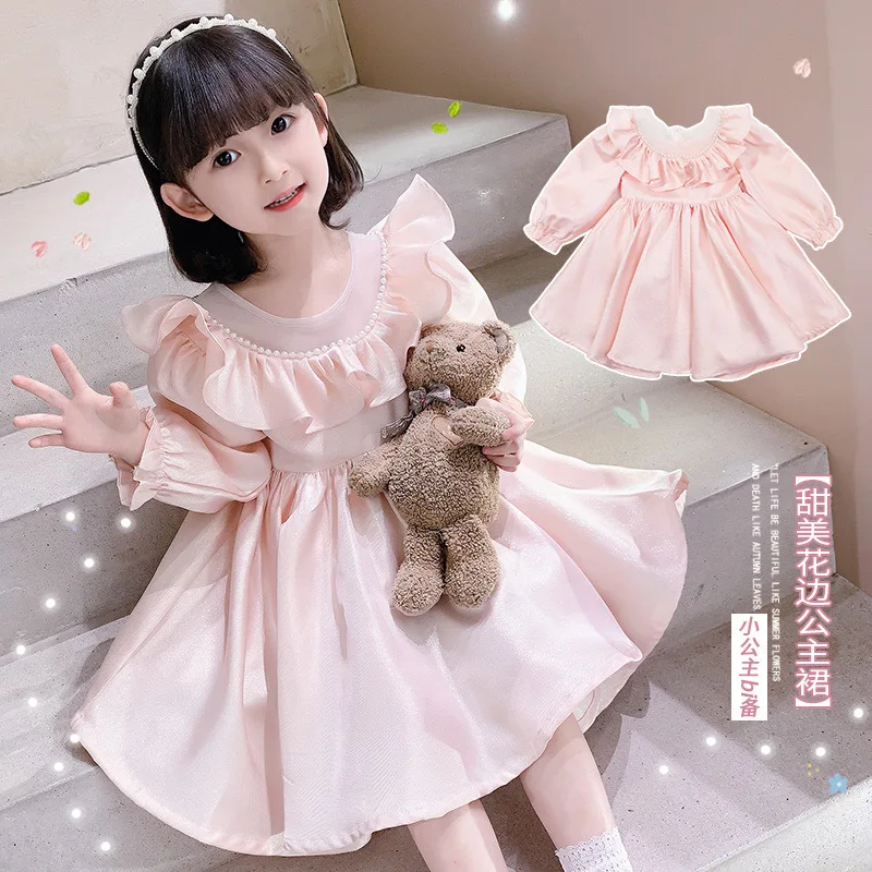 2022 модное платье принцессы с большими оборками и бисером на воротнике для