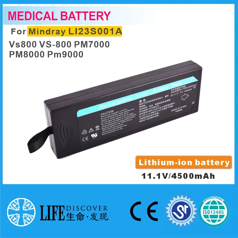 

Lithium-ion battery 11.1V 4500mAh MINDRAY LI23S001A VS800 VS-800 PM7000 PM8000 PM9000 patient monitor
