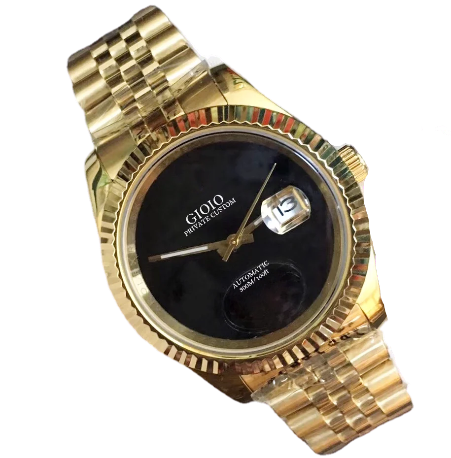 

men automatic mechanical watch gold black