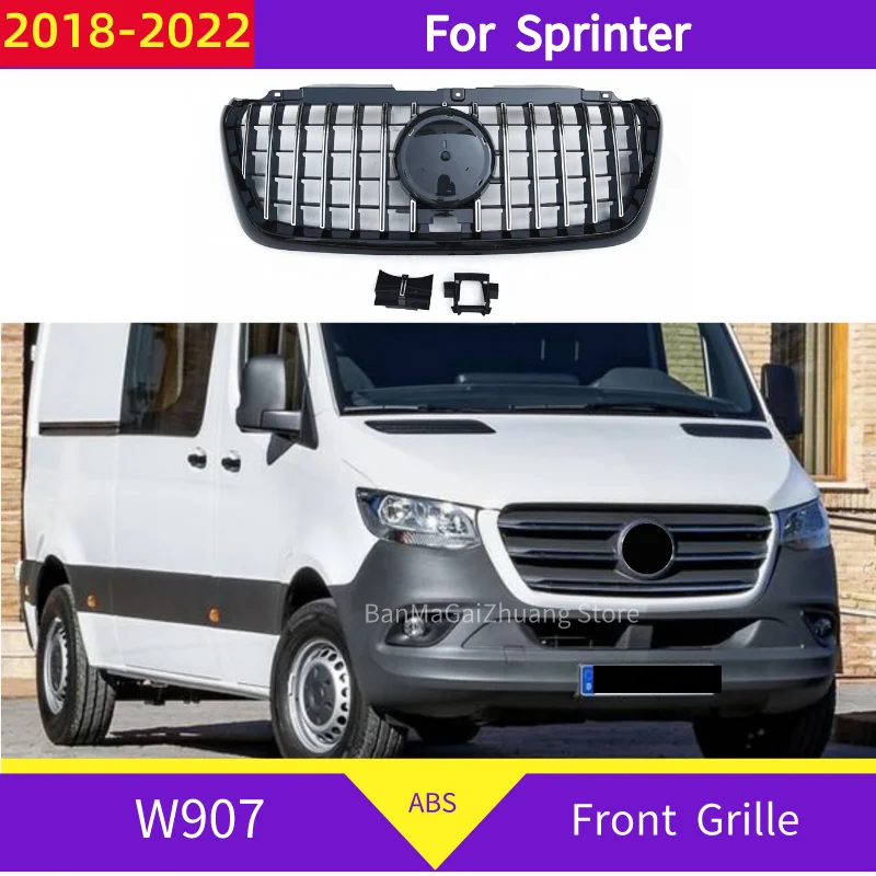 

GT Front Grille For Mercedes-Benz Sprinter 2018-2022 W907 ABS front bumper grill without emblem