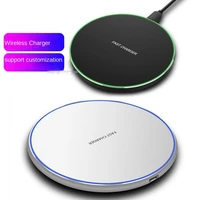 circular mirror qi intelligent 10w wireless charger is suitable for apple huawei desktop mobile phone fast charging