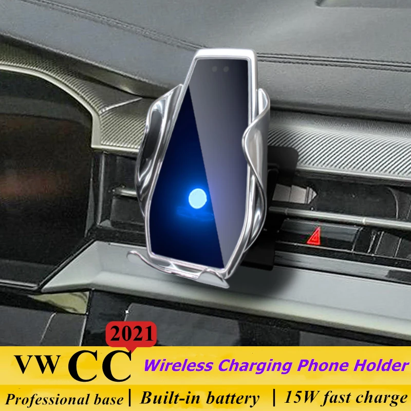 

For 2021-2022 VW CC Phone Holder Wireless Charger Volkswagen Car Mobile Phone Mount Navigation Bracket GPS Support 360 Rotating