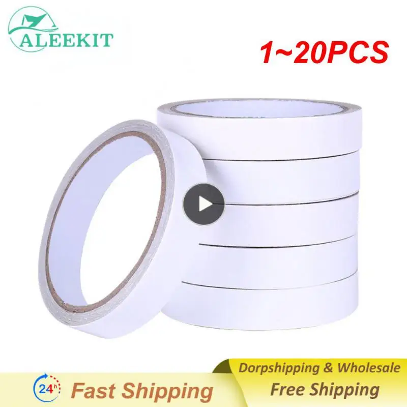 

1~20PCS 12m Double Sided Adhesive 8/10/12mm cinta doble cara adhesiva White Super Strong Self-adhesive Crafts