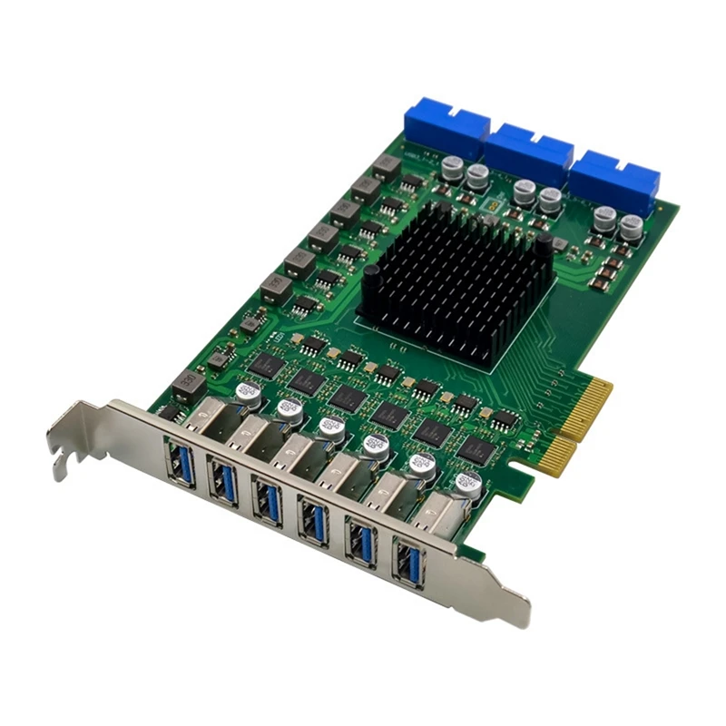 

NEC720202 PCI-E X4 6 Channel 12 Port USB3.0 Industrial Grade Expansion Card Super High Speed Transmission Riser Card