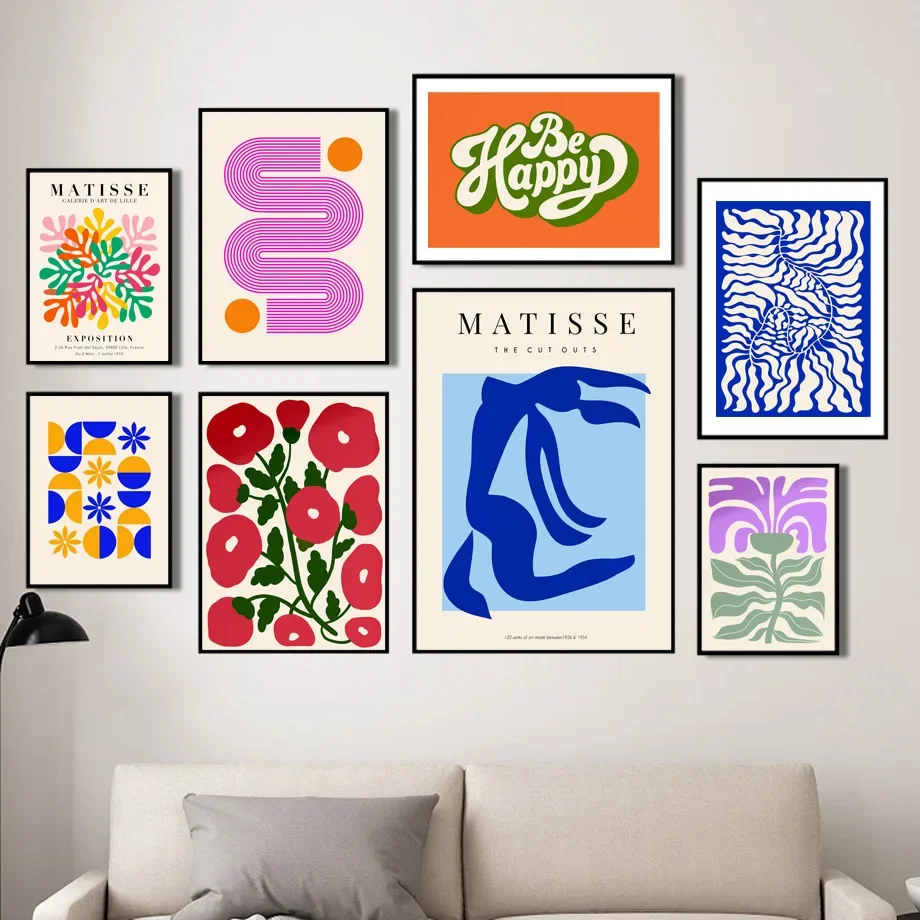 

Colorful Henri Matisse Bauhaus Flower Market Wall ArtPosters Canvas Painting And Prints Wall Pictures For Living Room Decor