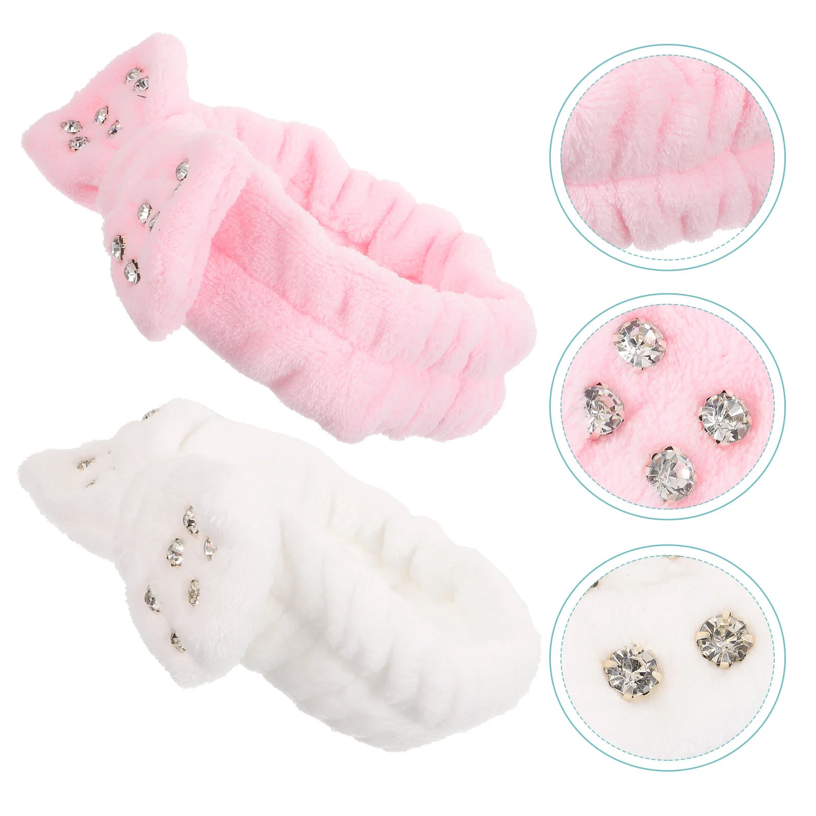 

2pcs Face Cleaning Headbands Bow Headbands Spa Hairbands Women Makeup Headbands