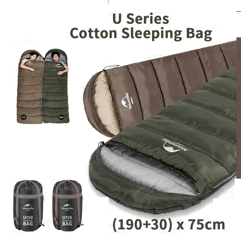 

Naturehike 11~-17℃ Ultralight Envelope Sleeping Bag Spliced Cotton 3 Seasons 2 Persons Outdoor Travel Sleeping Bag NEW U Series