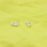 zfsilver 100 925 sterling silver fashion simple white imitation pearl stud earrings jewelry accossories for women gifts party