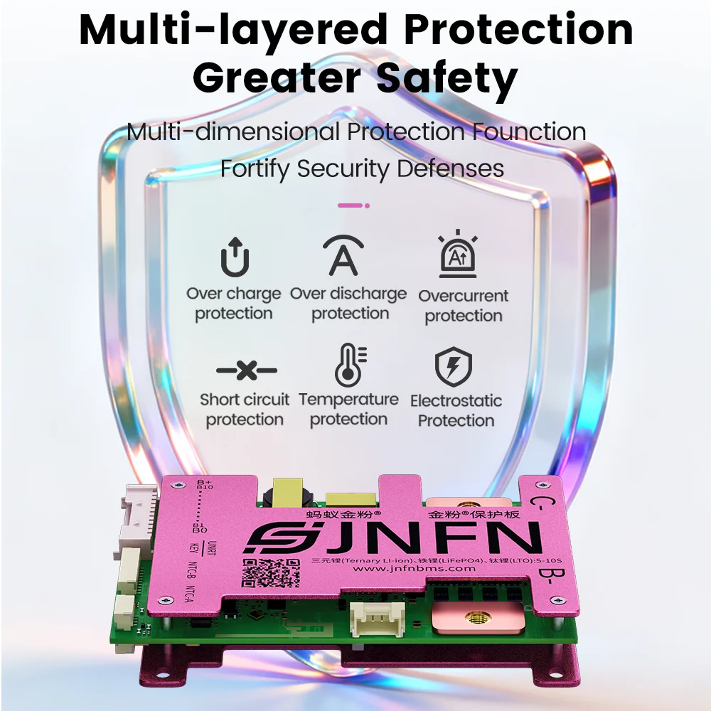 Фото JNFN ANT BMS 3S 4S 5S 10S 12В 24В 36В 1А Активный балансировочный смарт-BMS для LiFePO4 и Li-ion аккумуляторных блоков с RS485 и Bluetooth №2
