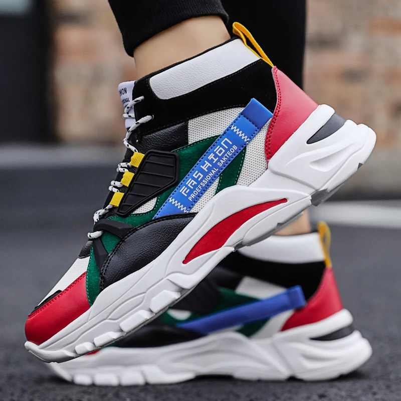 

Mens Autumn and Winter Men's High-top Men's Sneakers Outdoor Jogging Man Sports Shoes Breathable Mesh Walking Casual Male Shoes
