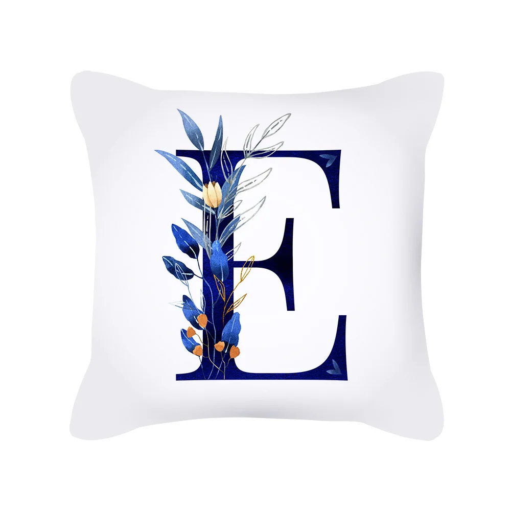 Наволочки с синим алфавитом принтом в виде Твика белая искусственная наволочка