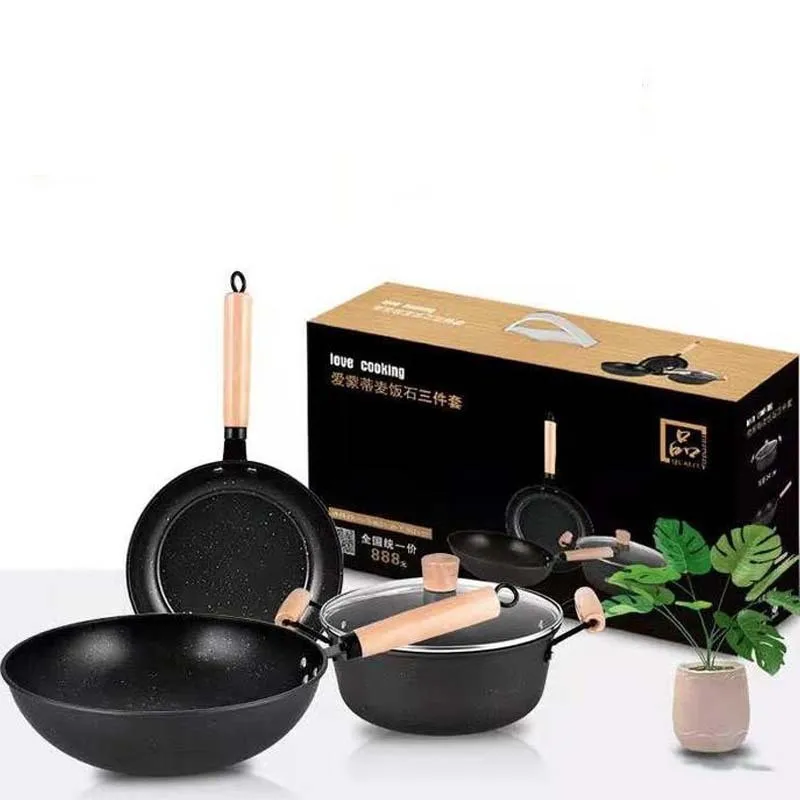 

Pots Nonstick, Pot Set Set Pan Stockpot Activity Gift Pot（3pcs Pots Set)