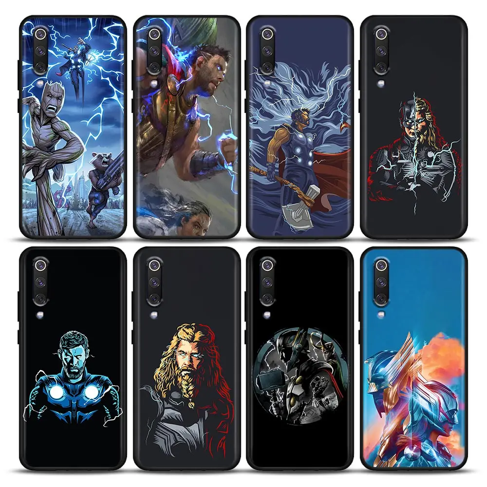 

Marvel Avengers Thor Comic Phone Case For Xiaomi Mi A2 8 9 SE 9T 10 10T 10S CC9 E Note 10 Lite Pro 5G 4G Soft Black Cover Fundas