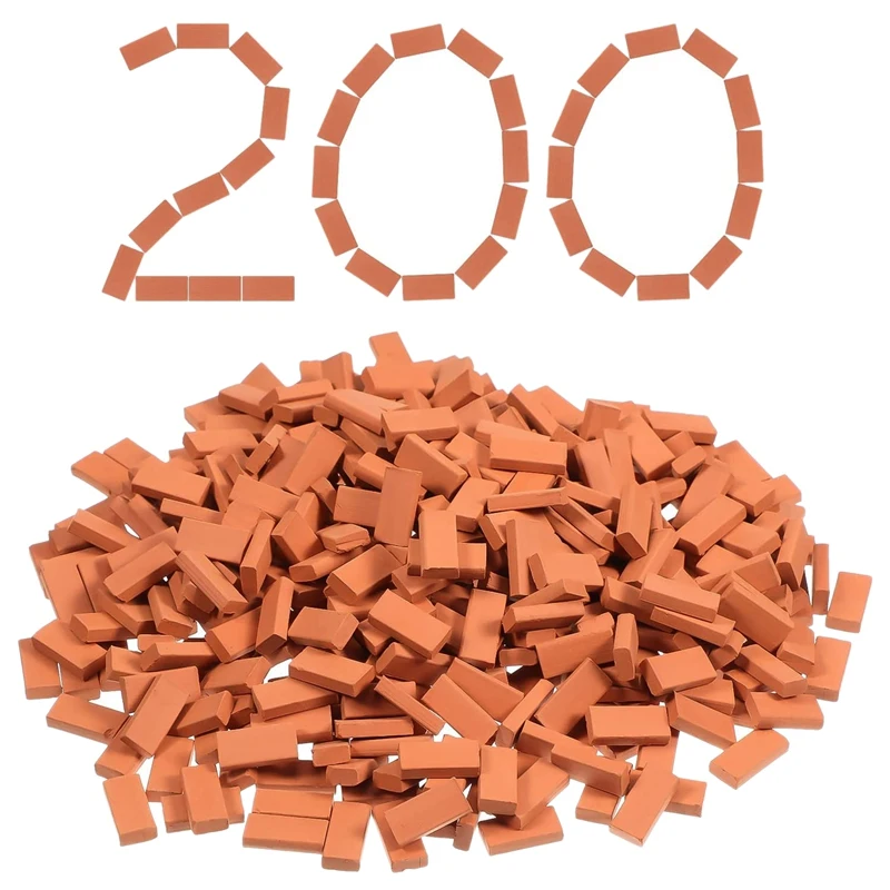 

FBIL-200 Pieces Mini Bricks For Landscaping Miniature Bricks Brick Wall Small Bricks For Dollhouse Garden Parts,1/35 Scale