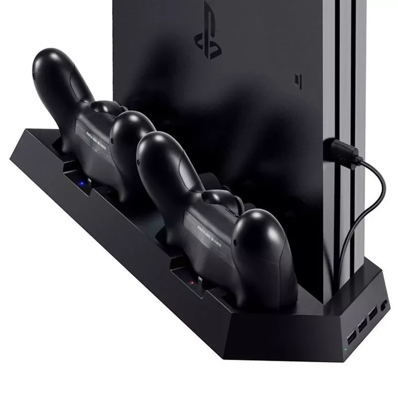 

NEW2023 Dual Controller Charger Cooling Fan USB Hub Vertical Stand PS4/Slim/Pro Console
