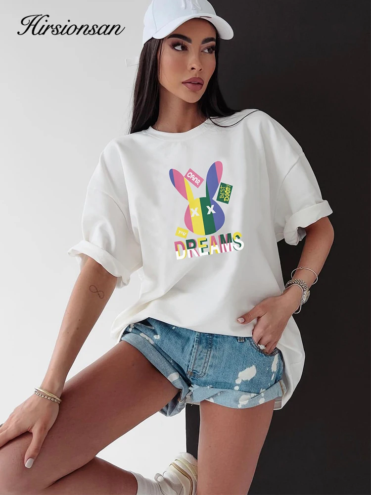 Hirsionsan женская повседневная футболка с коротким рукавом круглым вырезом и