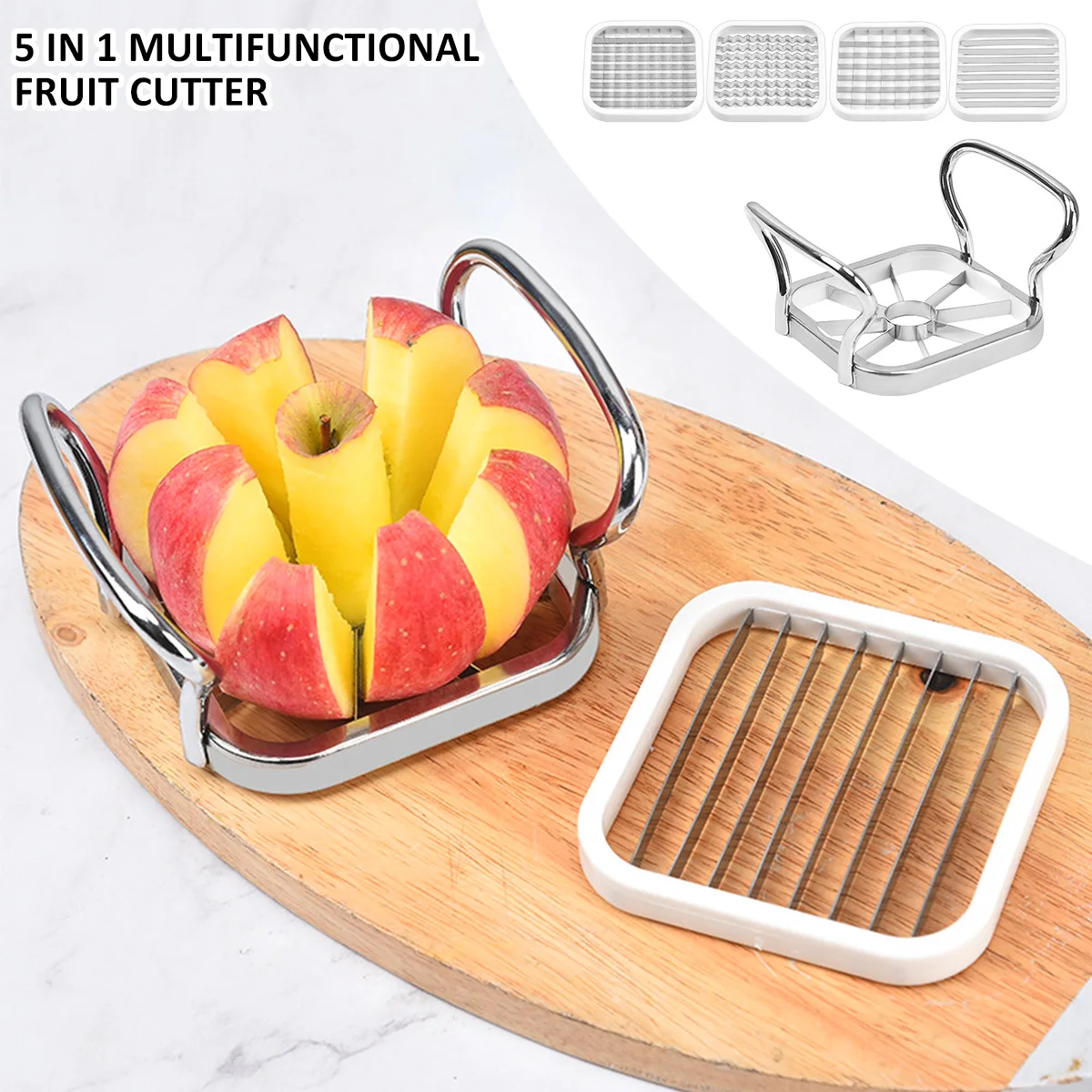 

5 в 1, многофункциональный фруктовый резак из нержавеющей стали