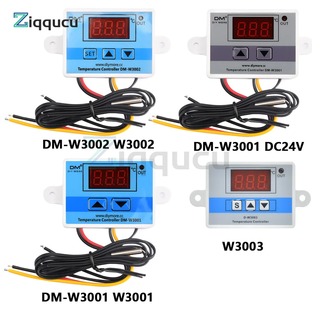 

W3001 W3002 W3003 DM-W3001 DM-W3002 LED Digital Temperature Controller Thermostat Thermoregulator Sensor Meter 12V 24V 110-220V