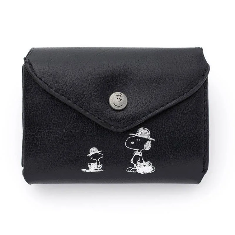 

Snoopy Charlie Cute Card Case Leather Fashion Ins Style Short Three Fold Cartoon Kawaii Anime Coin Purse for Girl Birthday Gift
