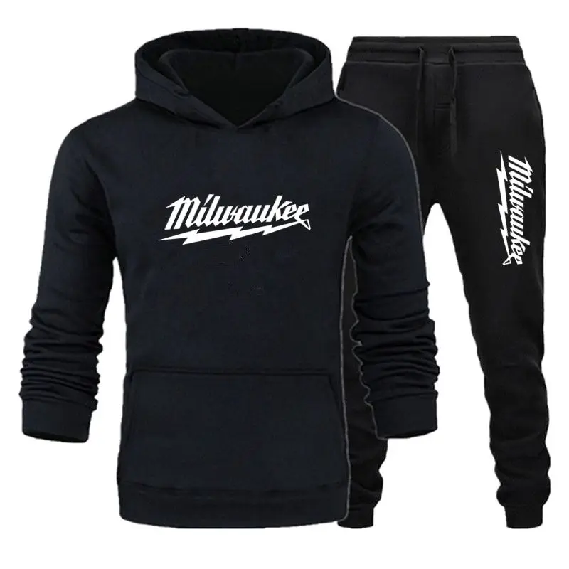 

Men's Autumn and Winter New Luxury Brand High Quality Men's Set Casual Sports Jogging Pants Harajuku Street Hip Hop 2-piece Set