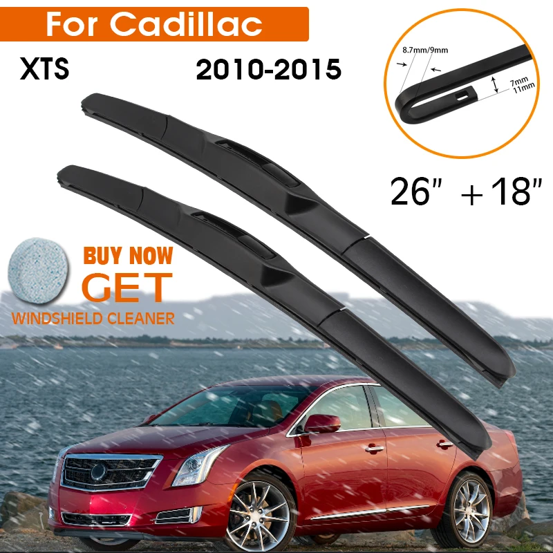Car Wiper Blade For Cadillac XTS 2010-2015 Windshield Rubber Silicon Refill Front Window 26&quot+18&quot LHD RHD Auto Accessories