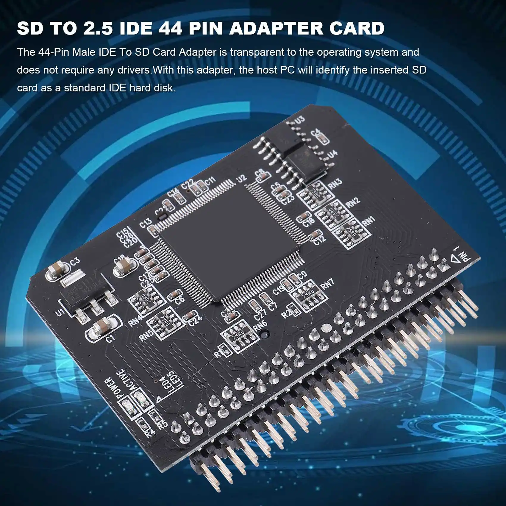 Фото BOFF- IDE SD-адаптер SD на 2,5 IDE 44-контактный адаптер-адаптер 44-контактный разъем SDHC/SDXC/MMC Конвертер карты памяти для портативных ПК №5