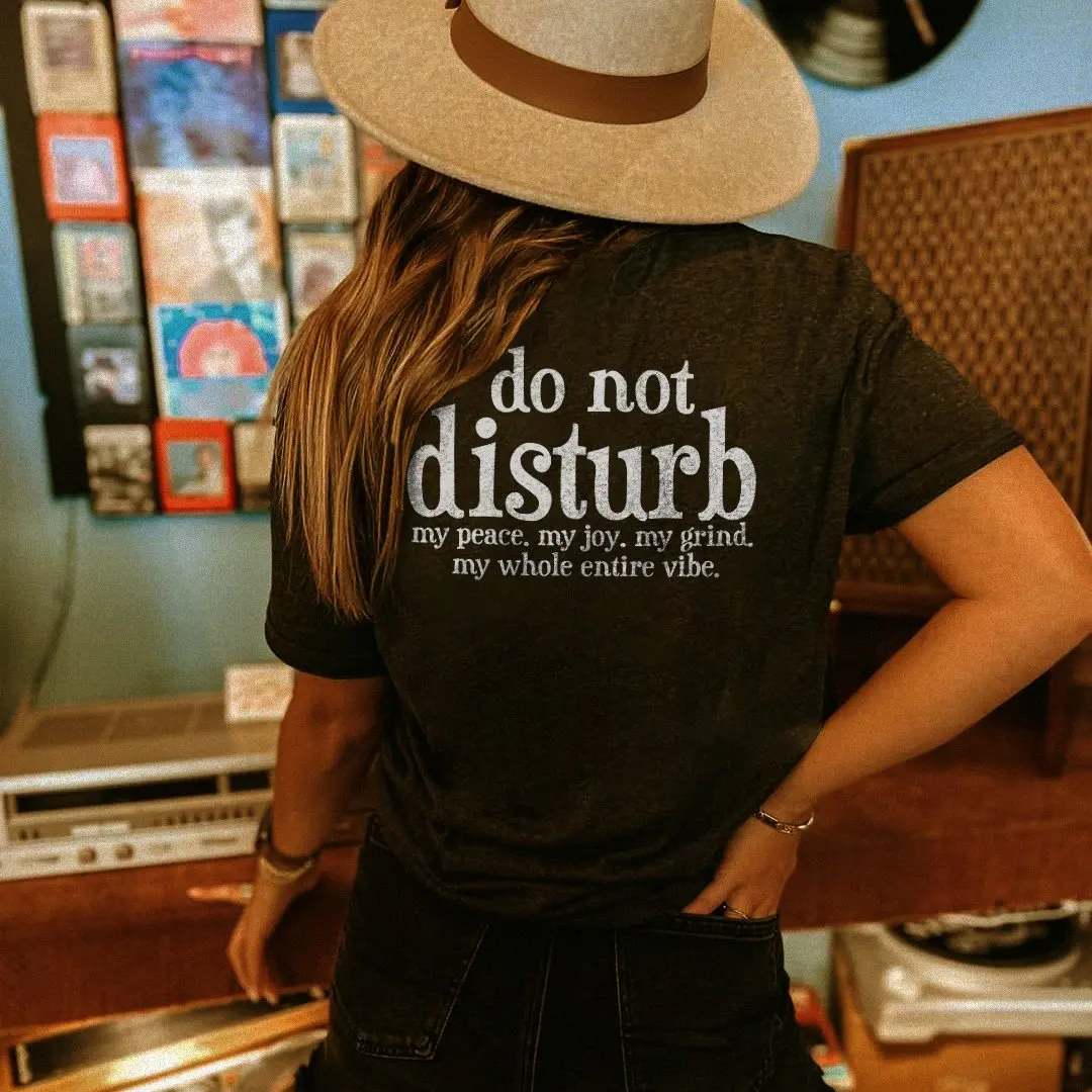 

Rheaclot Do Not Disturb Print Women's Cotton Female Short Sleeves T-shirt