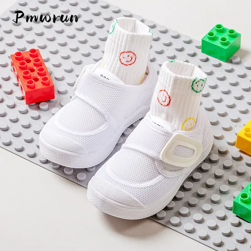 Baby Soft Casual Daily Breathable Loafer Shoes Kid Outdoor Climb Run Flat Shoes Children Unisex Mesh Sport Lightness White Shoes