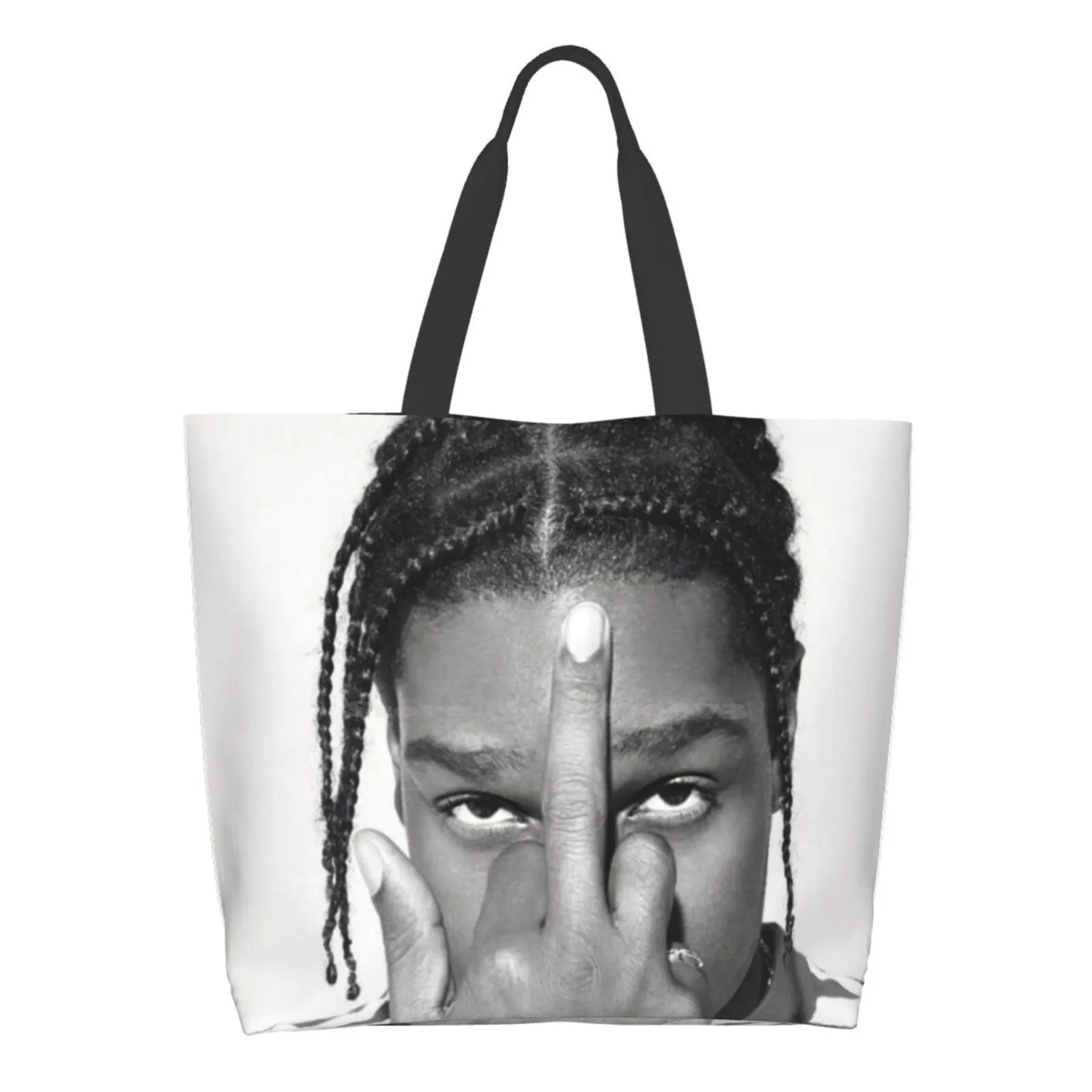 

Finger Reusable Household Tote Bags Storage Bags Teen Rap Hop Popular Young Music Hiphop Hip
