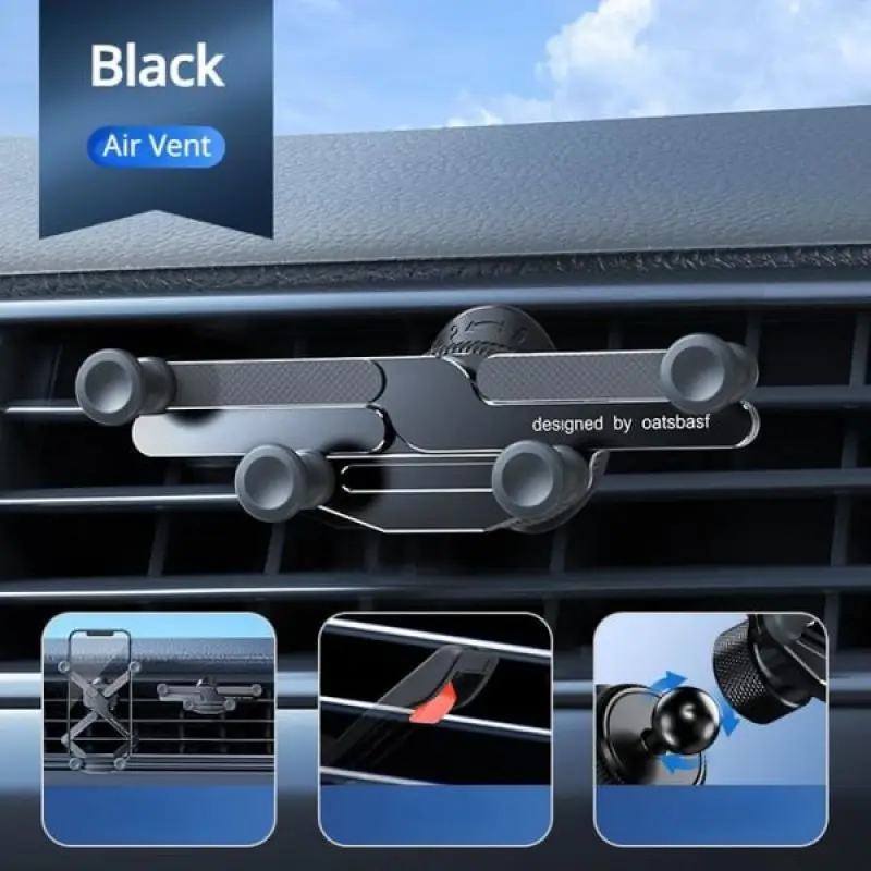 

Foldable Screen Phone Gravity Stand Car Phone Holder Air Outlet Mount Clip GPS Bracket for 4.7-7.2 Inch