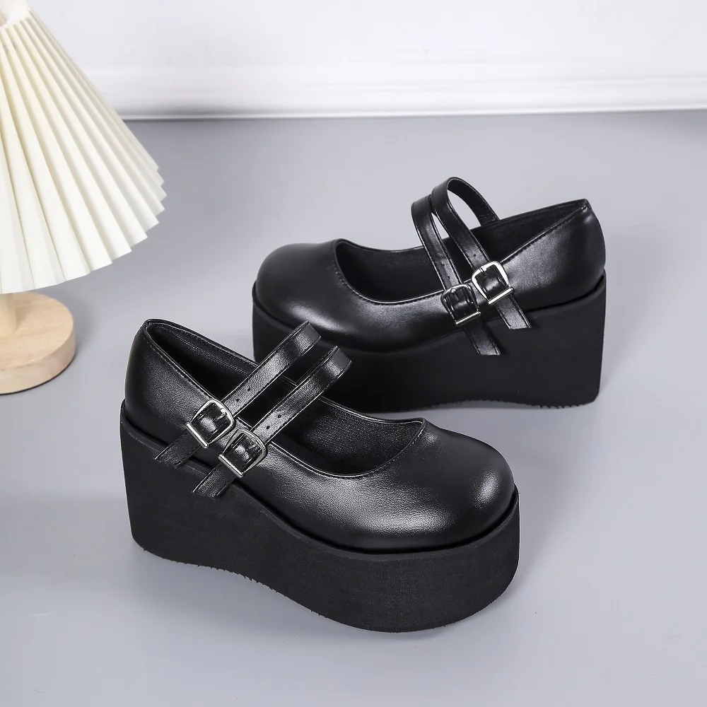

Pumps Shoes on Heels Lolita Mary Jane Fashion Gothic Platform Black Girl Japanese School Uniform Kawaii Luxury Woman Elegant