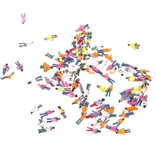 100 шт Z Масштаб 1:200 Смешанные Окрашенные модели люди Поезд парк уличные