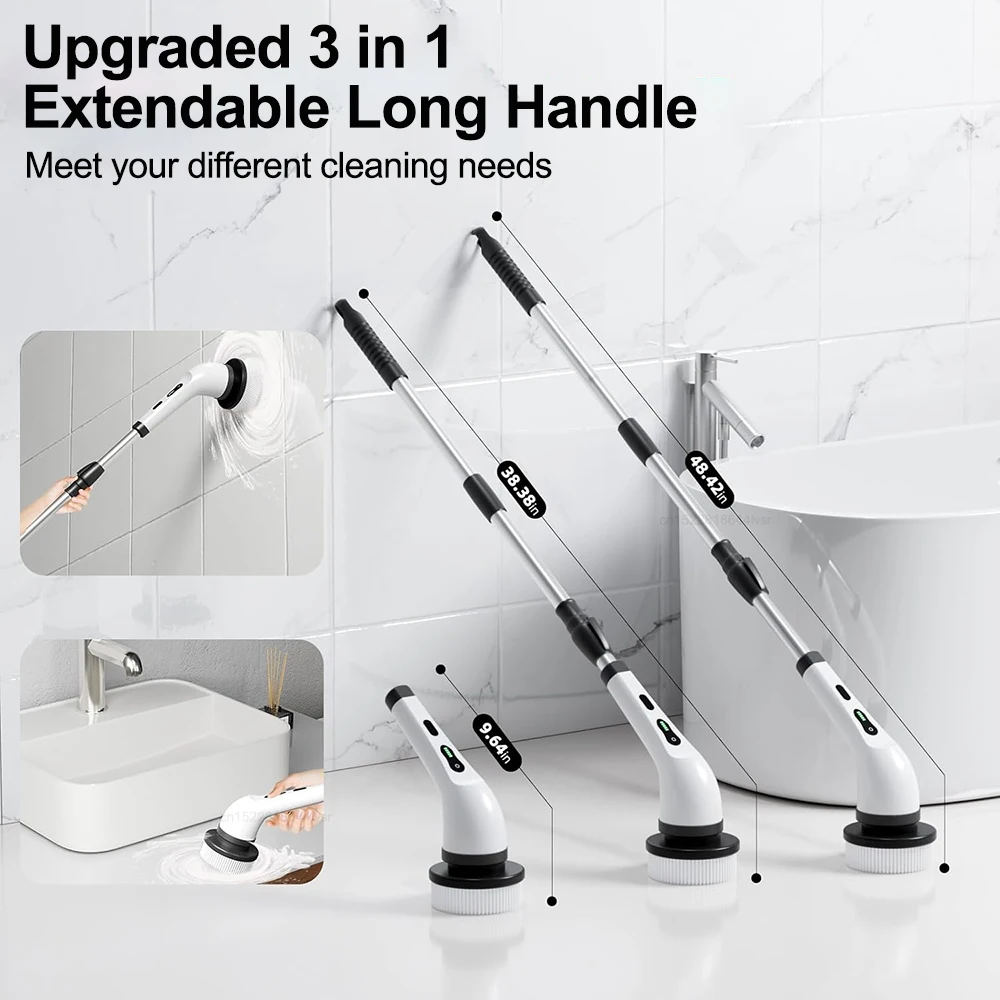 Щетка электрическая 9 в 1 для мытья окон туалете