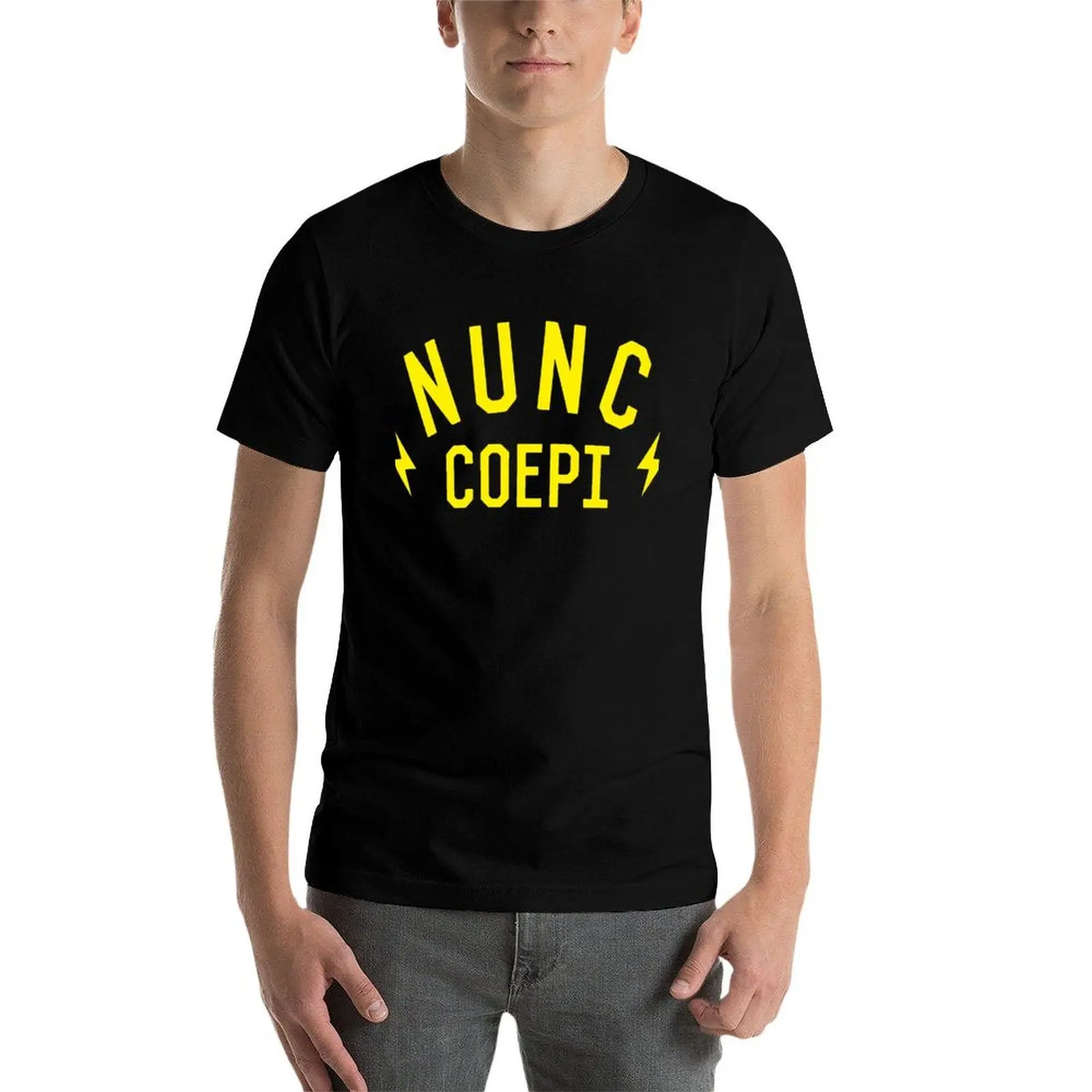 Фото Футболка Nunc Coepi, хлопковая футболка, набор футболок, мужские однотонные футболки с принтами, футболка №3