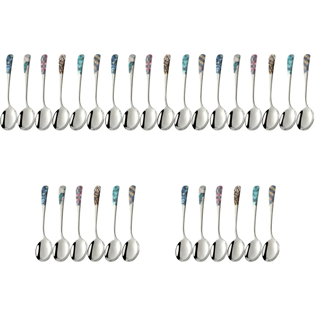 

30 Home Coffee Reusable Spoon Spoons Bulk Kitchen Soup Spoon Metal Mixing Spoon for Friends Restaurant Decorate