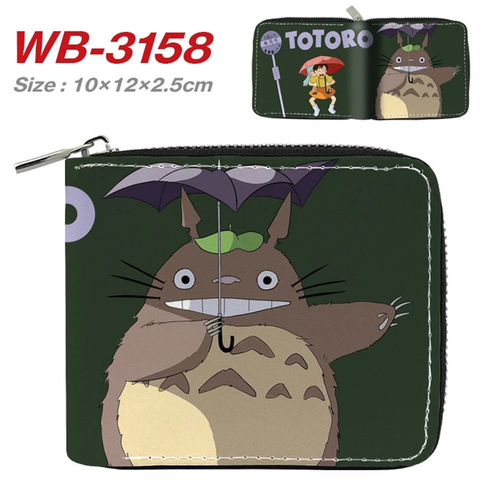 

Anime Totoro Pu Printing Wallet Coin Pocket Photo Credit Card Holder Teenager Burse Casual Cartoon Zipper Short Purses Gifts