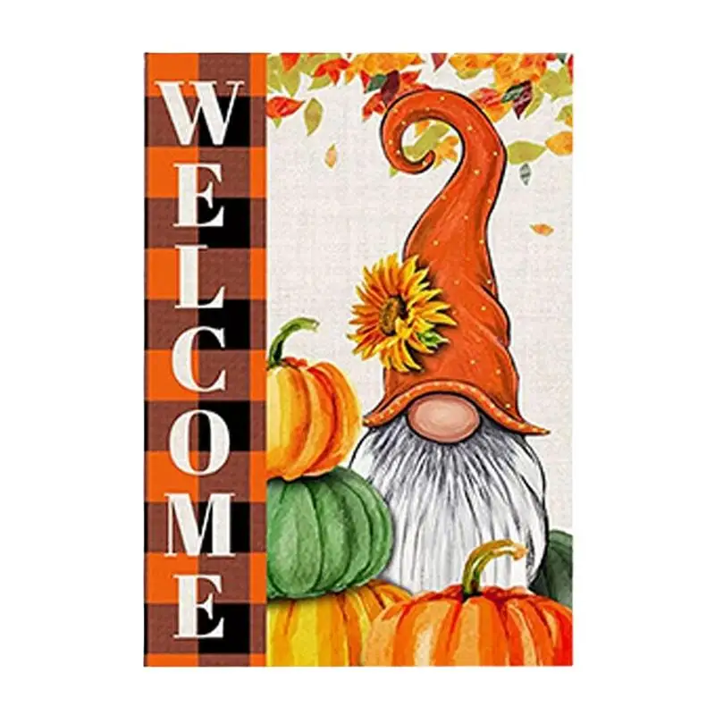 

Fall Garden Flag 45x30cm Welcome Fall Garden Double Sided Flag Decorations Outside Vertical Rustic Farmhouse Seasonal Holiday