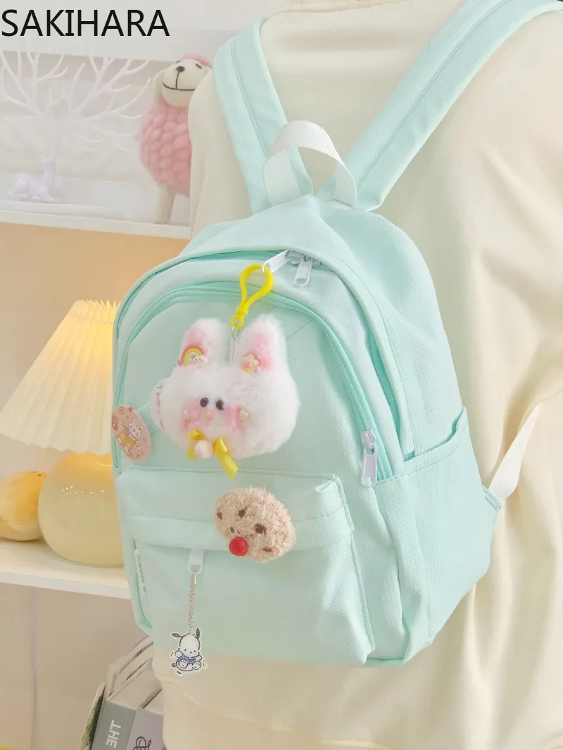 

Японский милый однотонный Простой корейский модный вместительный школьный рюкзак для студентов колледжа Универсальный женский рюкзак