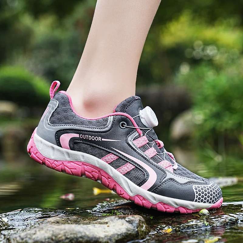 2023 New Mesh Breathable Button Women Climbing Shoes Anti-shock Womens Walking Sneakers Comfortable Outdoor Women's Sports Shoes