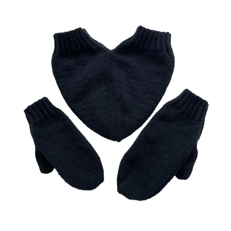 

Winter Knitted Gloves with Hand Holding Design Couple Full Finger Gloves Thicken Outdoor Cycling Skiing Gloves Keep Warm