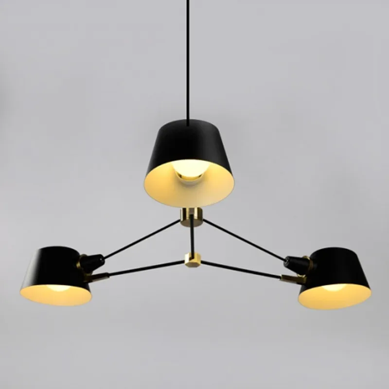 

Modern Led Chandelier Lighting Living Room Designer Metal Hanging Light Fixture Black Suspension Lamps for Dinning Room Bedroom