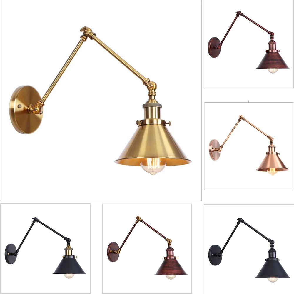 

Новый постмодерн Регулируемый Настенный светильник Железный Лофт ретро-фонарик спальня интерьер светодиодный светильник рядом с промышле...