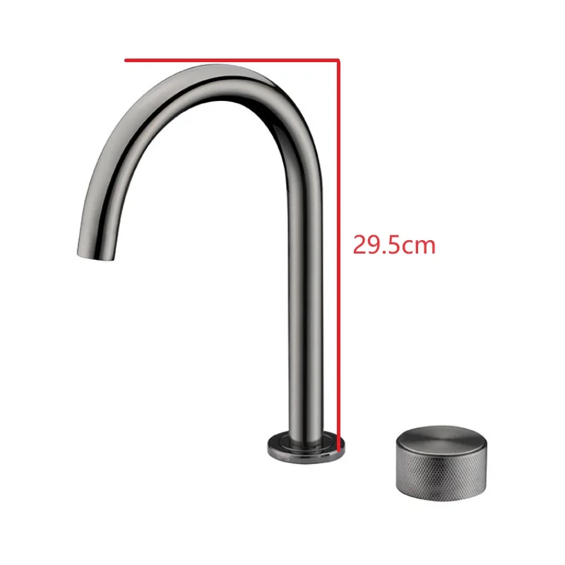 Латунный пистолет Серый кухонный смеситель Настольный для кухонной мойки с