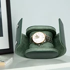 Кожаная Коробка для хранения и демонстрации часов, органайзер для часов, чехол для путешествий, черный коричневый зеленый синий