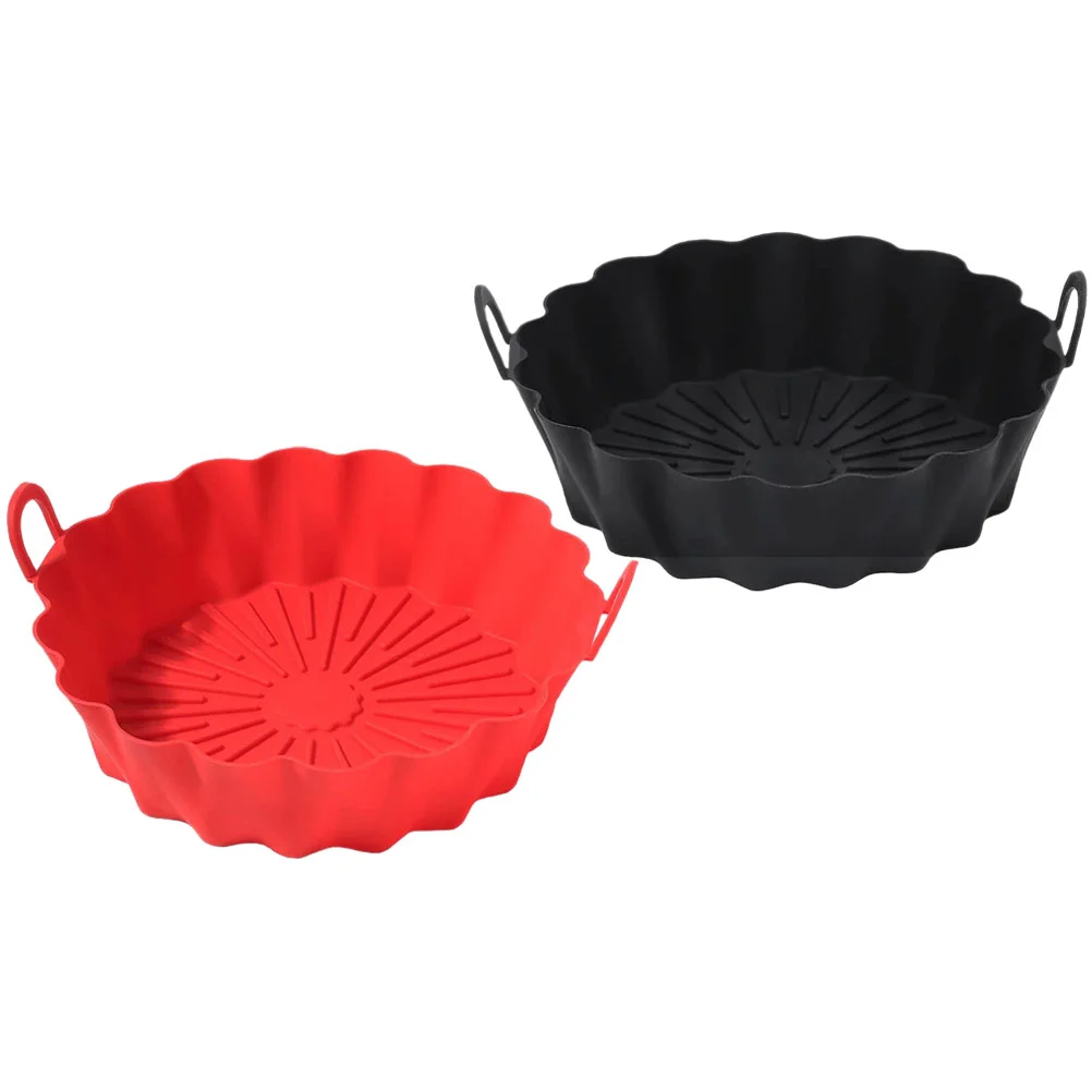

2pcs Air Fryer Silicone Liners Reusable Air Fryer Silicone Pot Non-stick Air Fryer Pad Random Color
