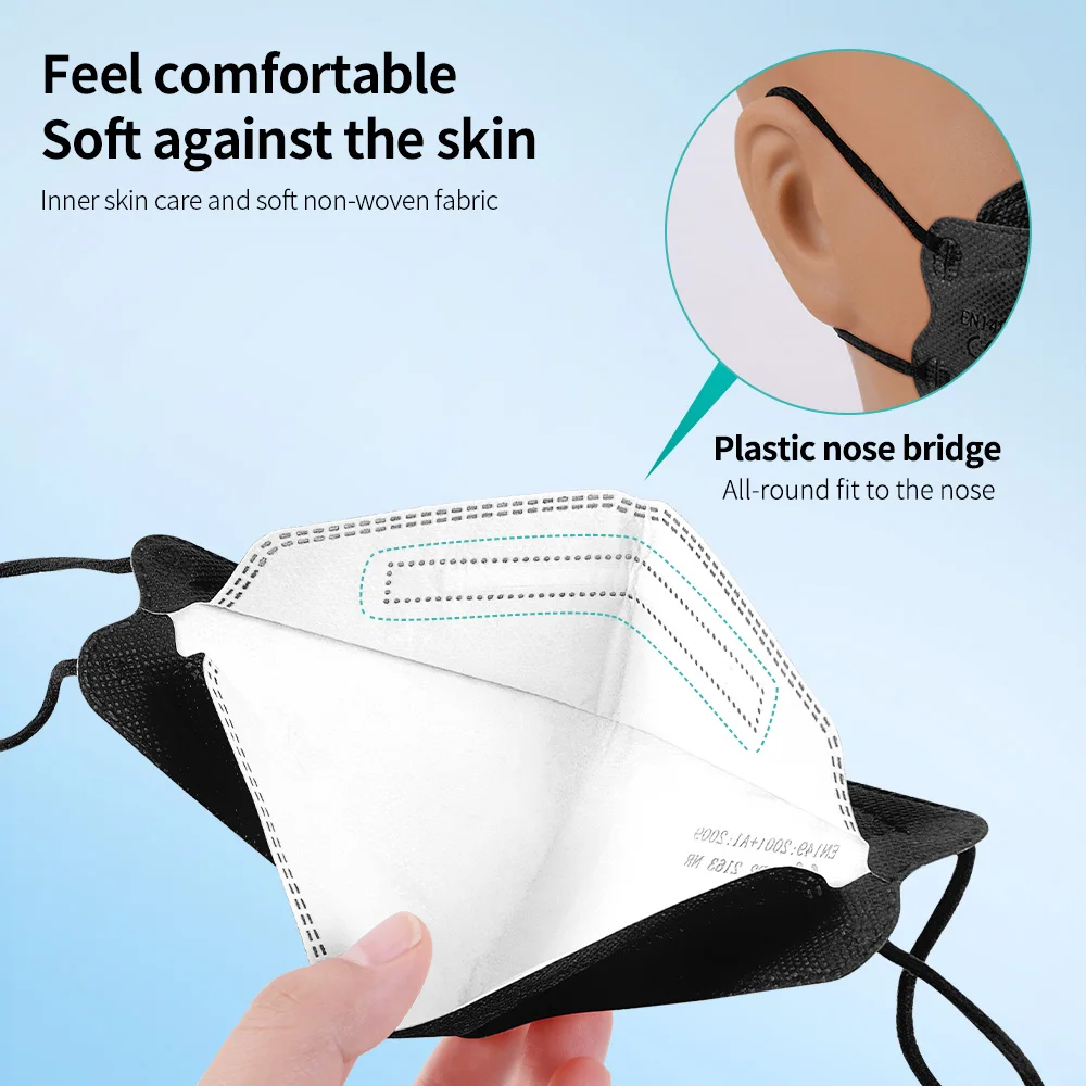 Mascherine FFP2 Сертификат CE FFP2mask 4-слойная Корейская маска KN95 для рыб взрослые маски FPP2